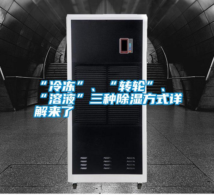 “冷凍”、“轉(zhuǎn)輪”、“溶液”三種除濕方式詳解來了