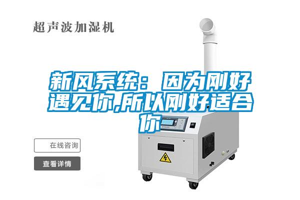 新風(fēng)系統(tǒng)：因為剛好遇見你,所以剛好適合你