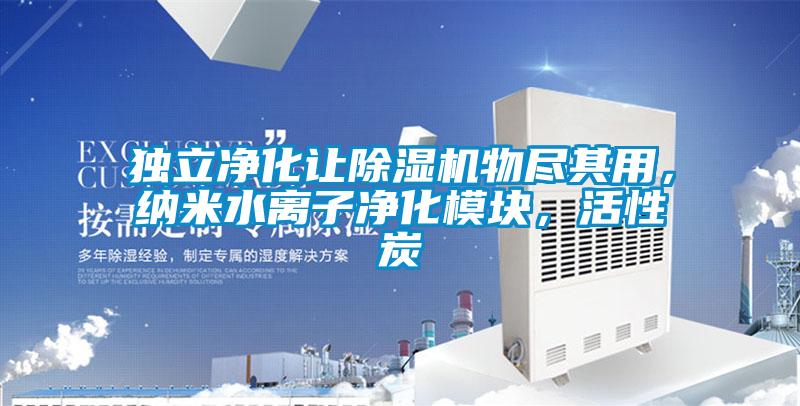 獨立凈化讓除濕機物盡其用，納米水離子凈化模塊，活性炭
