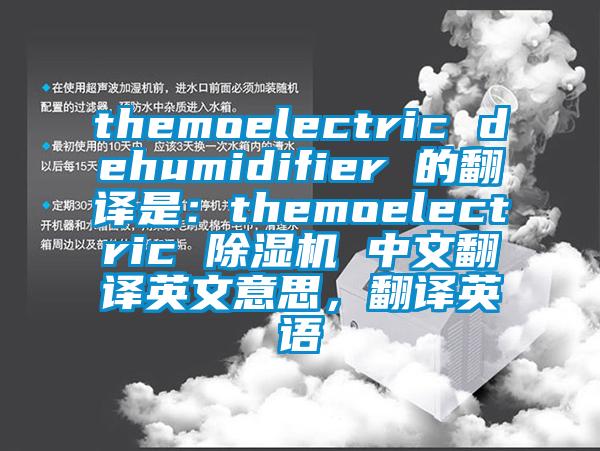 themoelectric dehumidifier 的翻譯是：themoelectric 除濕機 中文翻譯英文意思，翻譯英語