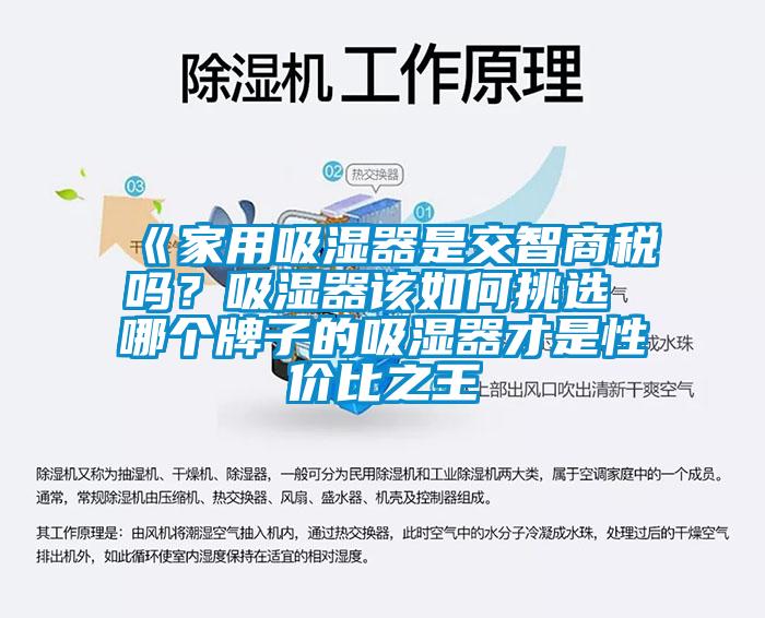 《家用吸濕器是交智商稅嗎？吸濕器該如何挑選 哪個(gè)牌子的吸濕器才是性價(jià)比之王