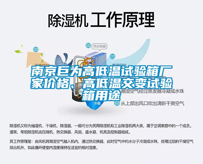 南京巨為高低溫試驗(yàn)箱廠家價(jià)格、高低溫交變?cè)囼?yàn)箱用途