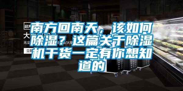 南方回南天，該如何除濕？這篇關(guān)于除濕機干貨一定有你想知道的