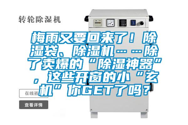 梅雨又要回來了！除濕袋、除濕機(jī)……除了賣爆的“除濕神器”，這些開窗的小“玄機(jī)”你GET了嗎？