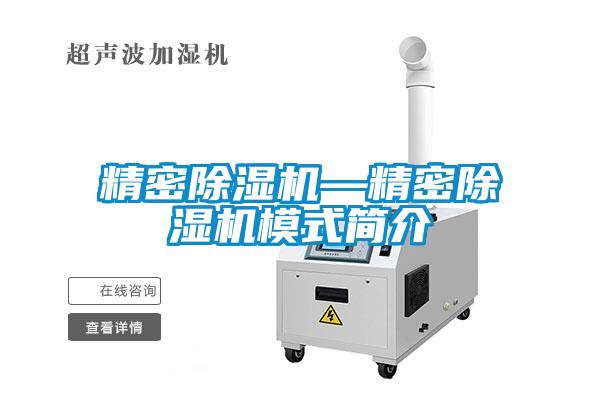 精密除濕機(jī)—精密除濕機(jī)模式簡介
