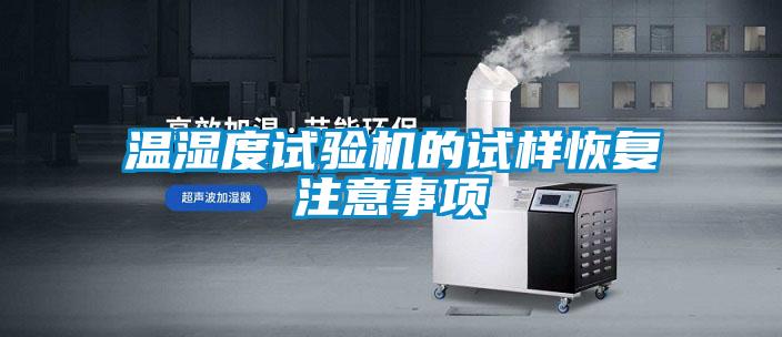 溫濕度試驗機的試樣恢復(fù)注意事項