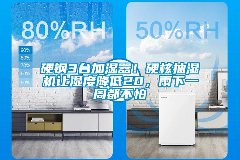 硬鋼3臺(tái)加濕器！硬核抽濕機(jī)讓濕度降低20，雨下一周都不怕