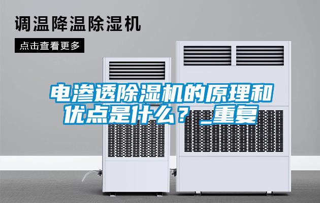 電滲透除濕機的原理和優(yōu)點是什么？_重復