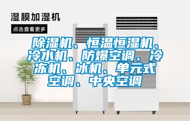除濕機(jī)、恒溫恒濕機(jī)、冷水機(jī)、防爆空調(diào)、冷凍機(jī)、冰機(jī)、單元式空調(diào)、中央空調(diào)
